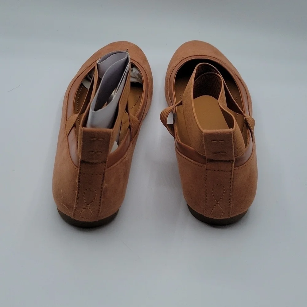 Style & Company BEAAF Ballet Flats crisscross Ankle Strap Shoes Spice 6.5
